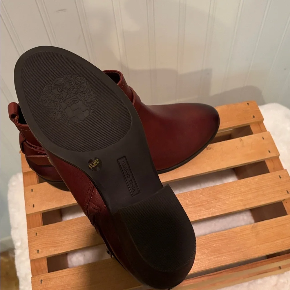 NWT Vince Camuto Brown Leather Ankle Boots Size 6 1/2 - Picture 6 of 7